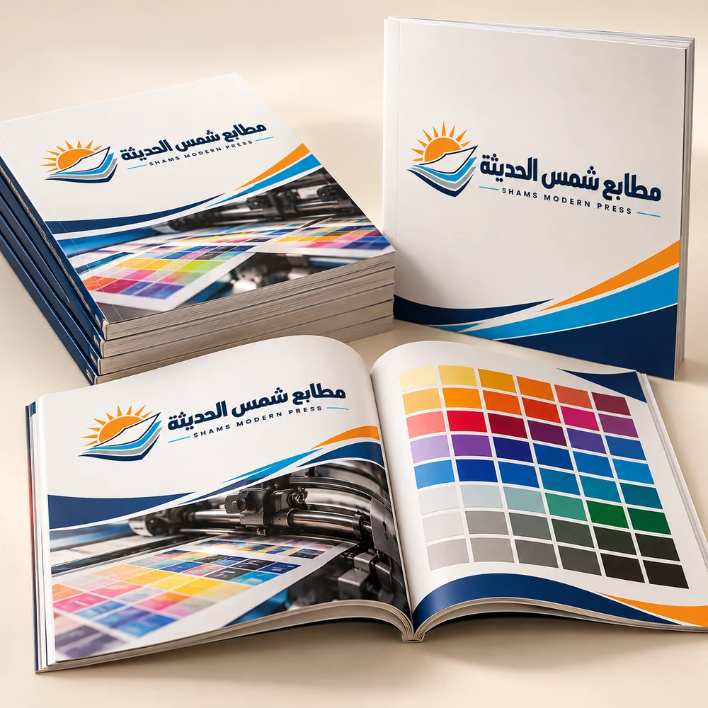 موك أب طباعة أوفست بشعار مطابع شمس الحديثة
